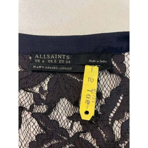 AllSaints Women's Swyni Lace Embellished Dress US size 2 - Picture 7 of 7